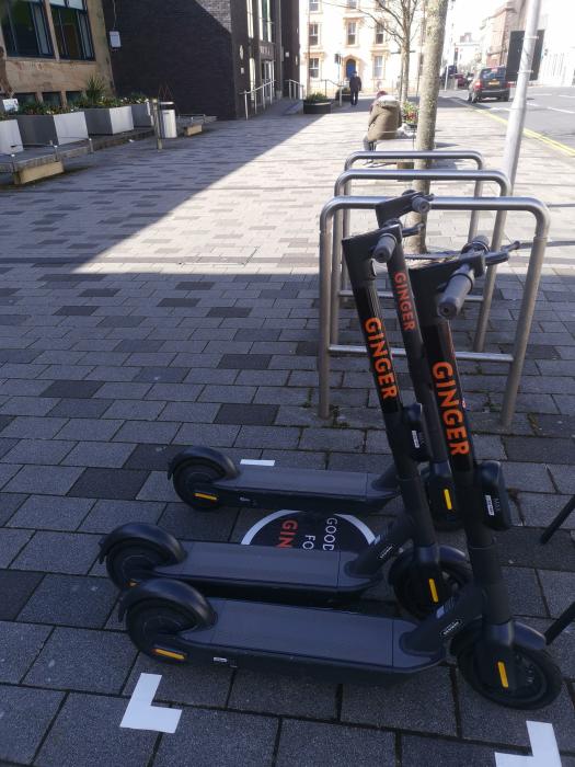 The e-scooter hub at Lowther Street, Whitehaven